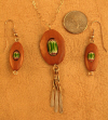 Osage and Green Chevron Pendant & ERs
